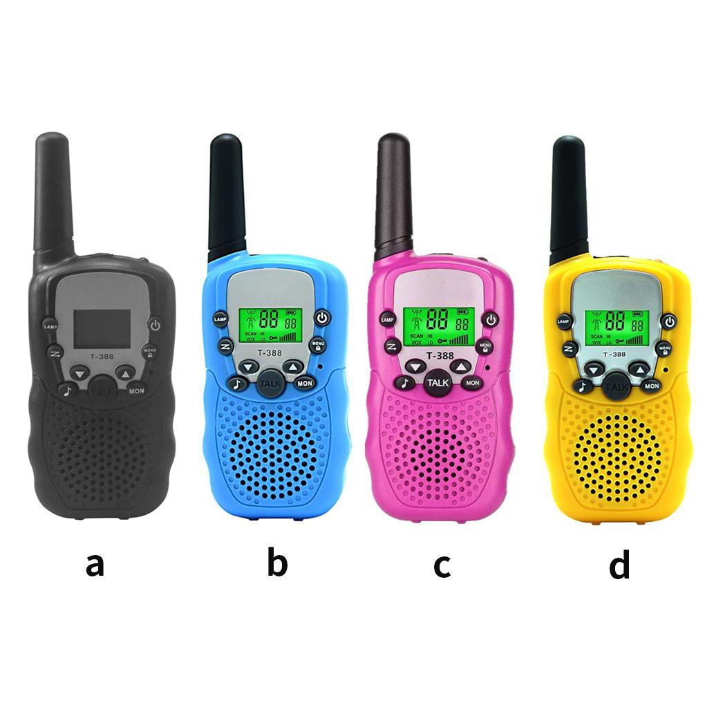 1 Cặp Bộ Đàm Điện Đàm Màn Hình LCD Hai Chiều Tự Động Quét Liên Lạc EU 446MHz Màu Đen Cho Bé