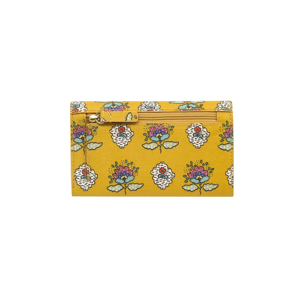 Cath Kidston - Ví nữ gập/Foldover Wallet - Stamp Paisley - Mustard