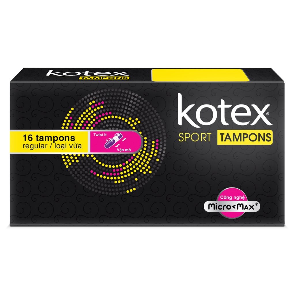 Băng Vệ Sinh Kotex Sport Tampon Loại Vừa 16 Miếng Tampon Regular