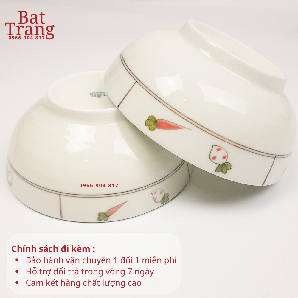 Bát tô sứ, tô canh men kem Bát Tràng nhiều size - hàng có bảo hành
