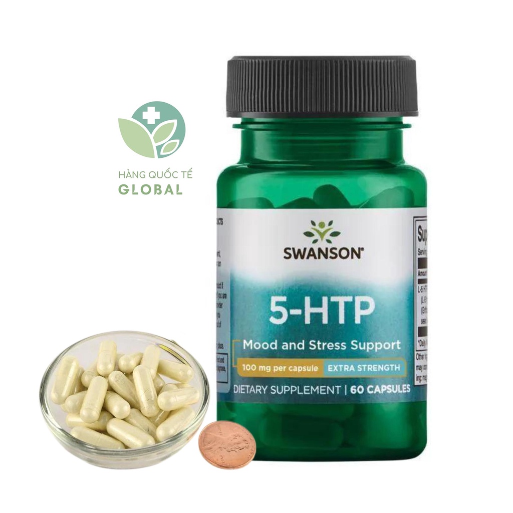 SWANSON 5 - HTP, 60 viên, Hỗ trợ giảm căng thẳng, lo âu - Y Dược Xanh