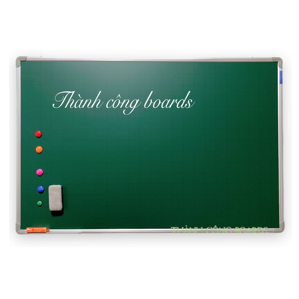 BẢNG TỪ XANH VIẾT PHẤN HÀN QUỐC kẻ ô mờ 5x5cm, chống lóa, hít nam châm, BẢO HÀNH 3 năm