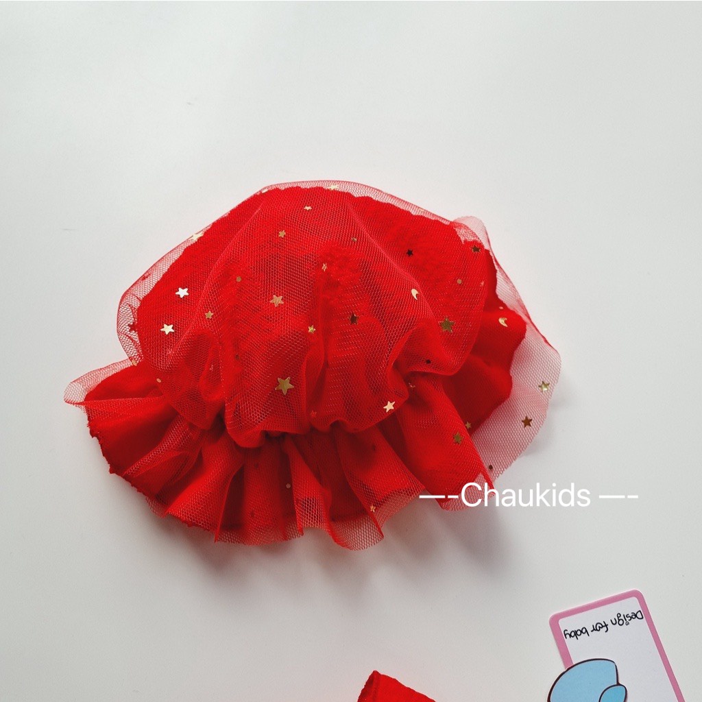 SET 2 CHI TIẾT BODY ĐỎ GIẢ VÁY REN CHO BÉ GÁI SIZE 3-13KG