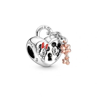 (Hàng có Sẵn ) Charm Pan Ale Bạc S925 Charm Tim Ổ Khoá Chìa Khoá Hoạ Tiết Mickey