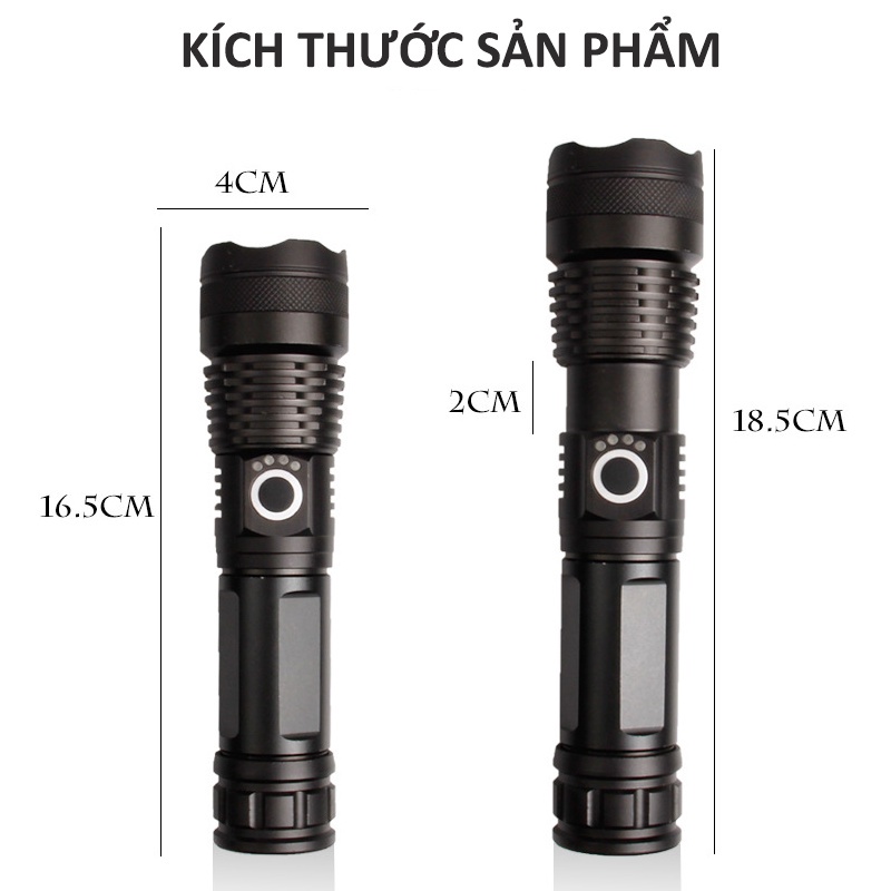Đèn pin siêu sáng XHP50-Sản phẩm chính hãng -Đèn pin cầm tay