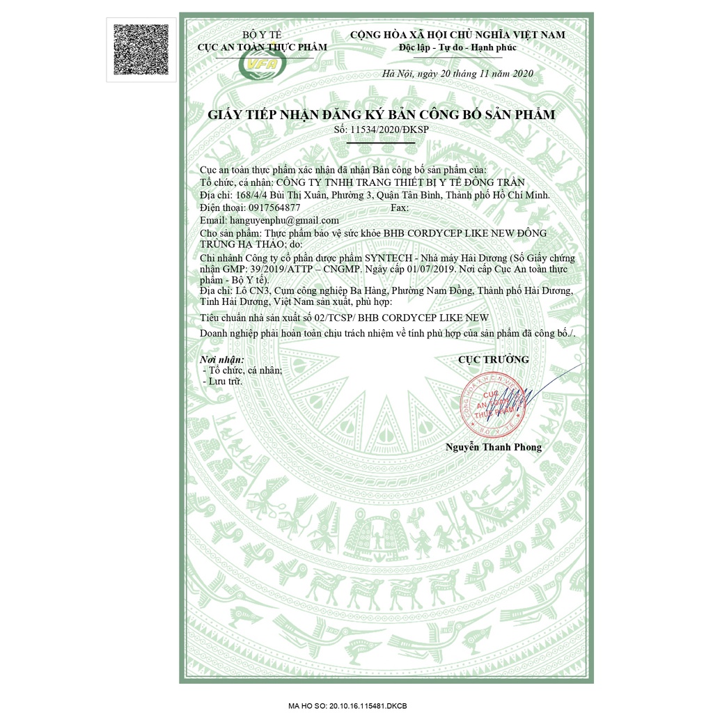 Đông trùng hạ thảo giảm căng thẳng bảo vệ sức khoẻ BHB Cordycep Like New hộp 60 viên