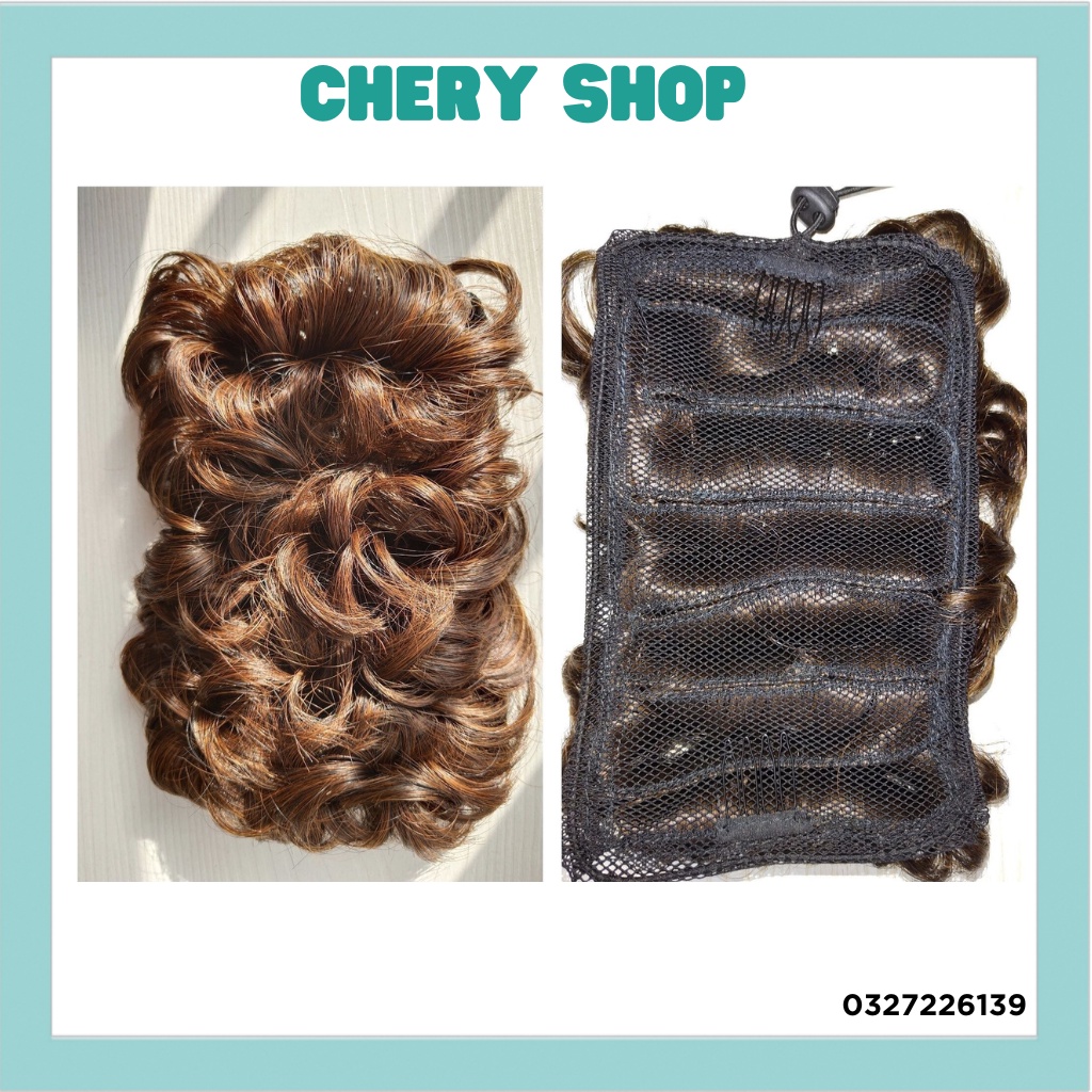 Tóc giả nữ đẹp búi PHU NHÂN cao cấp loại to làm bằng sợi to cao cấp