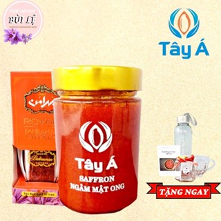 Nhụy hoa nghệ tây ngâm mật ong 500ml- saffron Tây Á [TẶNG 40G TÁO ĐỎ +10G KỶ TỬ + LY THỦY TINH + MUỖNG GỖ]