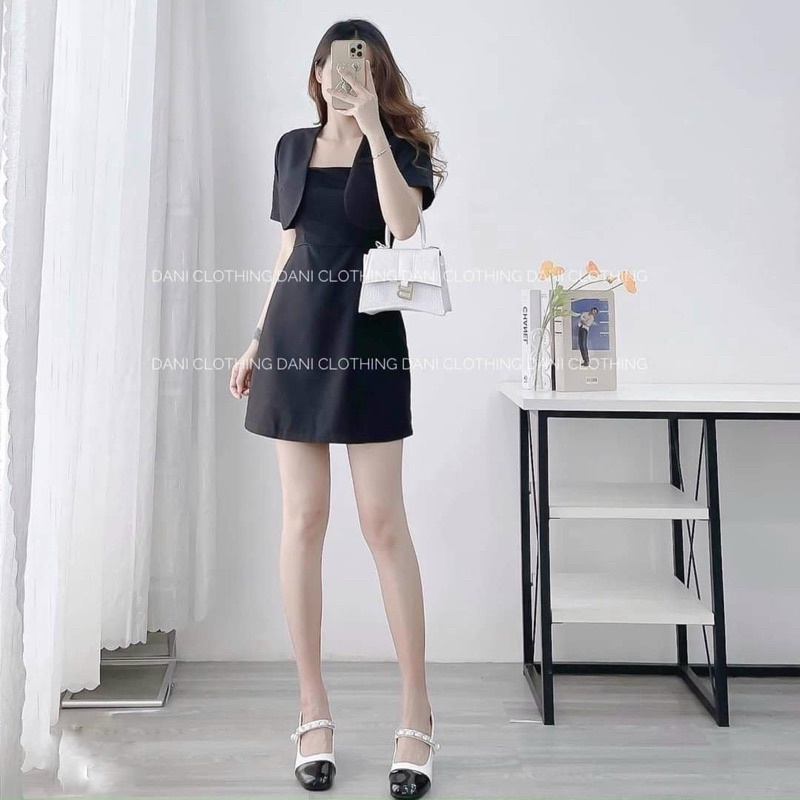 SET ĐẦM FOR MỀM 2 DÂY KÈM ÁO KHOÁC VIP 15