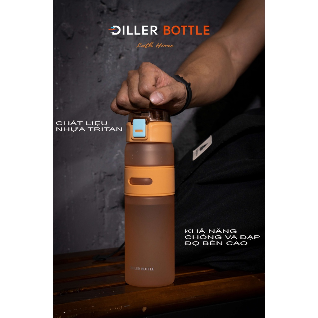 Bình nước thể thao Diller DB 010 có ống hút