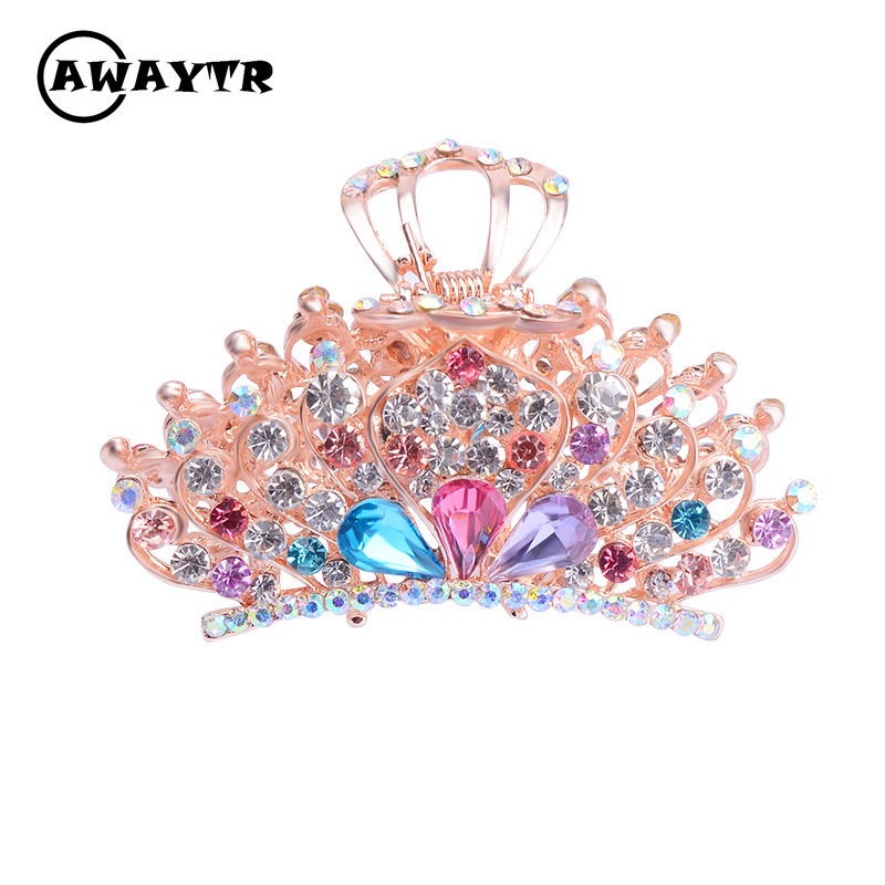 Kẹp Tóc Hình Con Công Bằng Kim Loại Đính Ngọc Trai Thời Trang Dành Cho Nữ