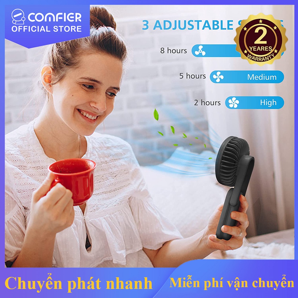 Fan hâm mộ cầm tay mini COMFIER CO-F0321B，USB sạc，Gấp lại được，Nhỏ bé，Tiếng ồn nhỏ