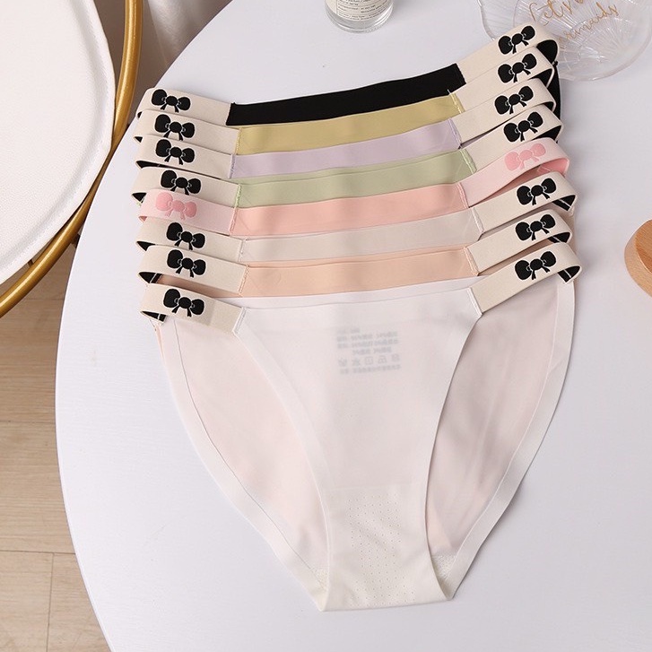 Sét 5 Quần Lót Nữ  Đúc Su thun lạnh không đường may Dây Nơ Hông Quyến Rũ cao cấp mềm mại Ql21