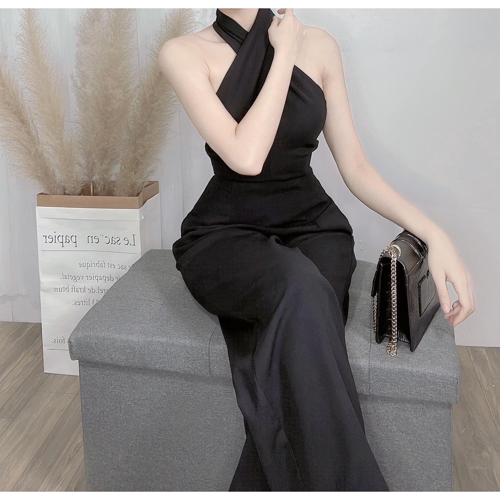 [11.11 Sale Freeship] Sét bộ áo yến cổ chéo kèm quần ống rộng siêu hack dáng trẻ trung xinh xắn mtb