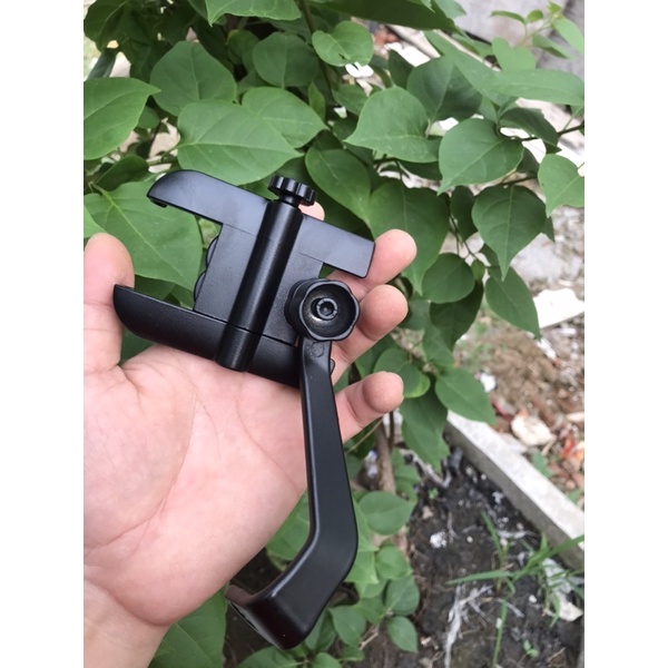 Kẹp điện thoại nhôm gắn chân gương xoay gập 360