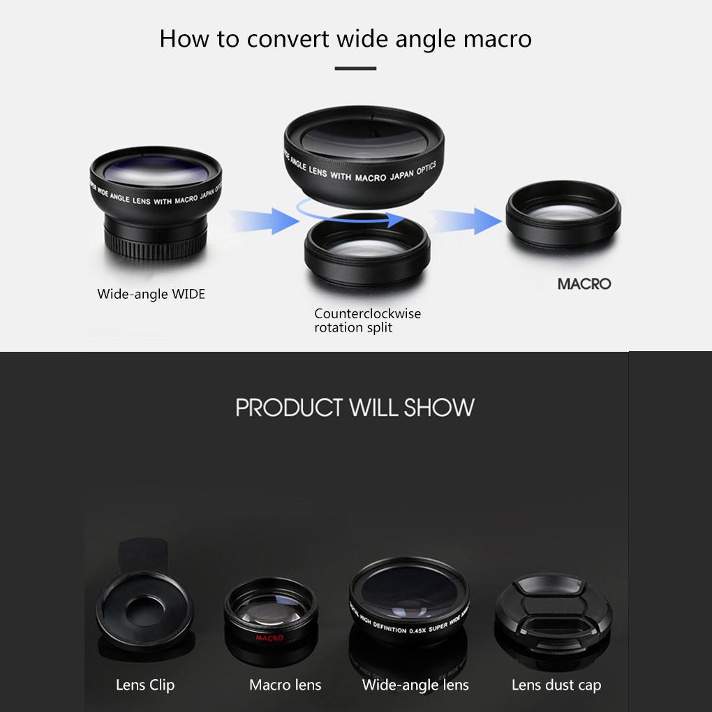 Mắt Kính Góc Rộng Bằng Hợp Kim Nhôm Chuyên Nghiệp Cho Điện Thoại