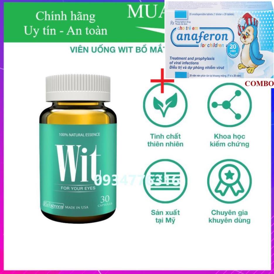Combo Chim cánh cụt Nga+ Viên uống WIT bổ mắt (30 viên)