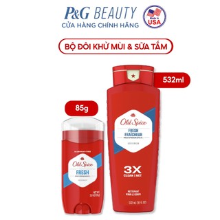 Combo đôi Sáp Old Spice Sáp Fresh 85g + sữa tắm Old Spice Fresh 532ml