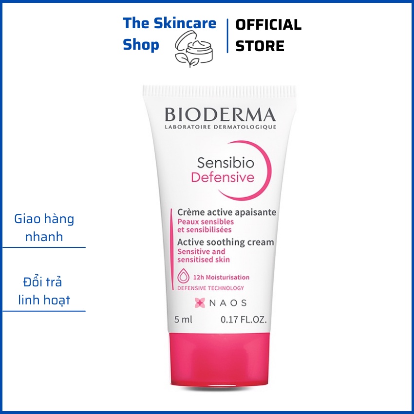 [Mini Size]Kem dưỡng ẩm và làm dịu da, dành cho da nhạy cảm Bioderma Sensibio Defensive 5ml - The Skincare Shop