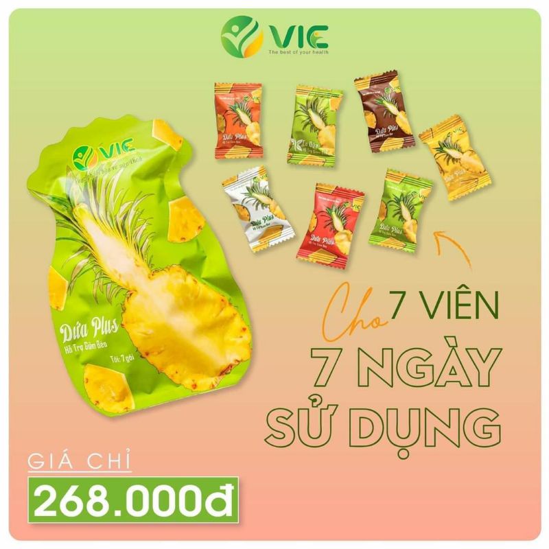 Giảm cân nhanh kẹo dứa Plus chính hãng đánh bay 2-5kg sau 7 ngày