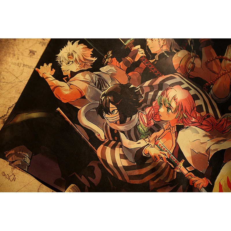 Poster Kimetsu No Yaba 70*40cm Giấy dán tường Anime siêu đẹp