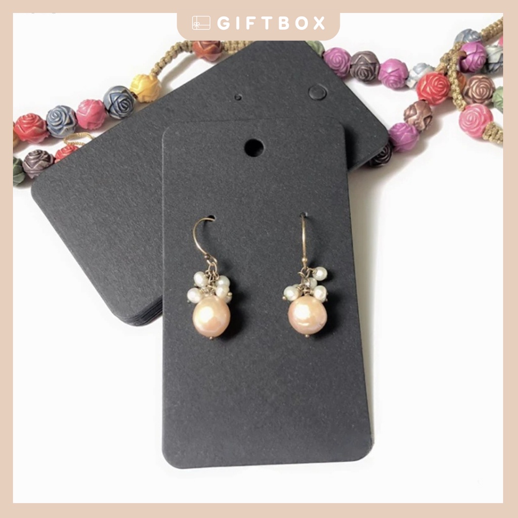 Tag giấy thẻ giấy vintage từ bìa kraft dày dặn có lỗ treo kèm dây gai trang trí quà tặng sinh nhật giáng sinh ngày lễ