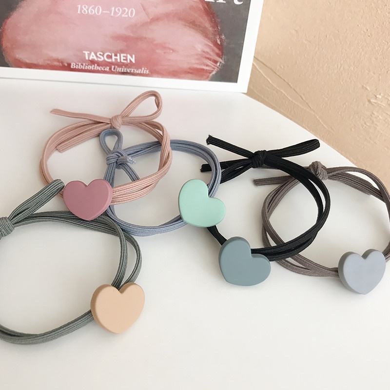 Dây Cột Tóc Nơ Trái Tim Đáng Yêu Cho Nữ