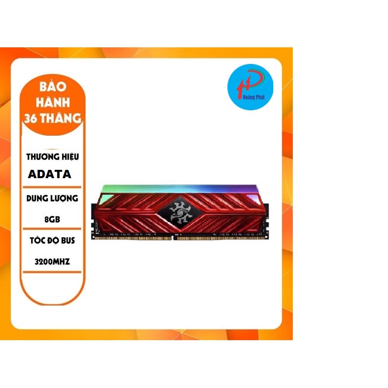 RAM PC ADATA DDR4 XPG SPECTRIX D41 X TUF 8GB 3200 BLACK/RED RGB BẢO HÀNH 5 NĂM