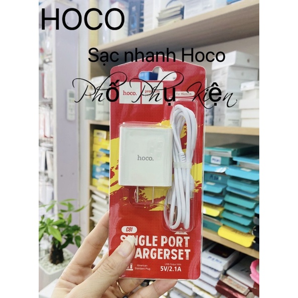 Bộ Củ cáp sạc nhanh 2.1A Hoco cho iphone,ipad, samsung, oppo, adroid-CHÍNH HÃNG-GIÁ TỐT