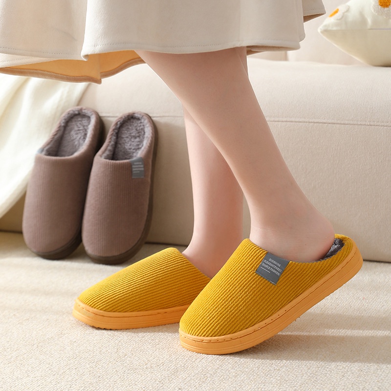 Dép Bông Đi Trong Nhà Nỉ Nhung Sunshine Loại 1 Lông Dày Dài Ấm Mokimart, Đế Cao Su Chống Trơn Trượt