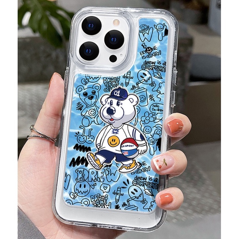 Ốp Điện Thoại Trong Suốt Họa Tiết Chú Gấu Cho iphone 14 pro Max 11 13 7 8 Plus 12 13Pro Max X XS Max 7 8 SE 2020