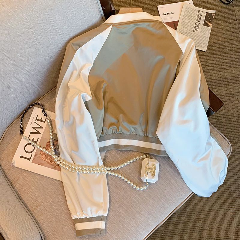 Áo Khoác Bóng Chày Dáng Ngắn Phong Cách Retro Mỹ Thời Trang Mùa Thu 2022 Mới