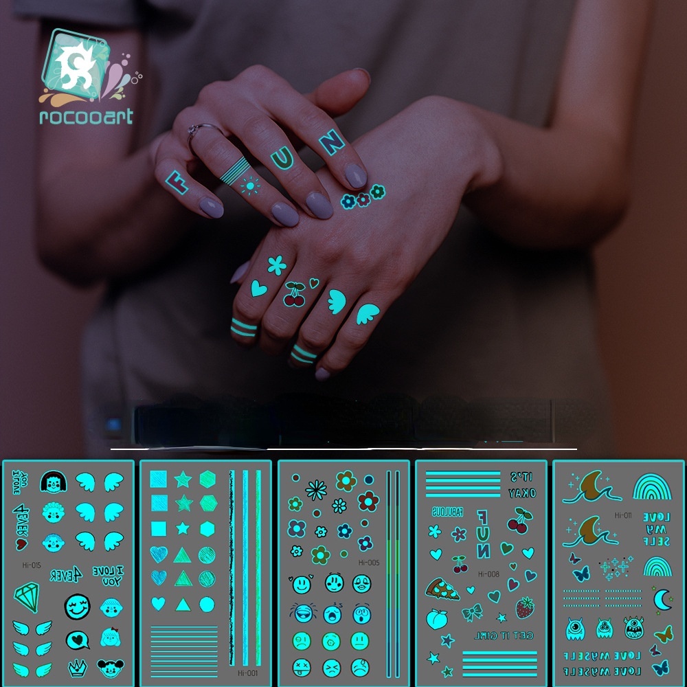 Hình Xăm Dán Tạm Thời Họa Tiết Hoạt Hình Dễ Thương Chống Nước Phát Sáng Cho Trẻ Em