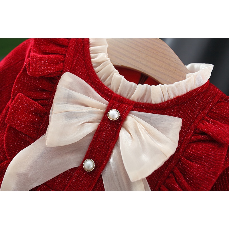 Đầm Công Chúa Mùa Đông 2023 Bằng Vải Cotton Ấm Áp Cho Bé Gái 1 Tuổi