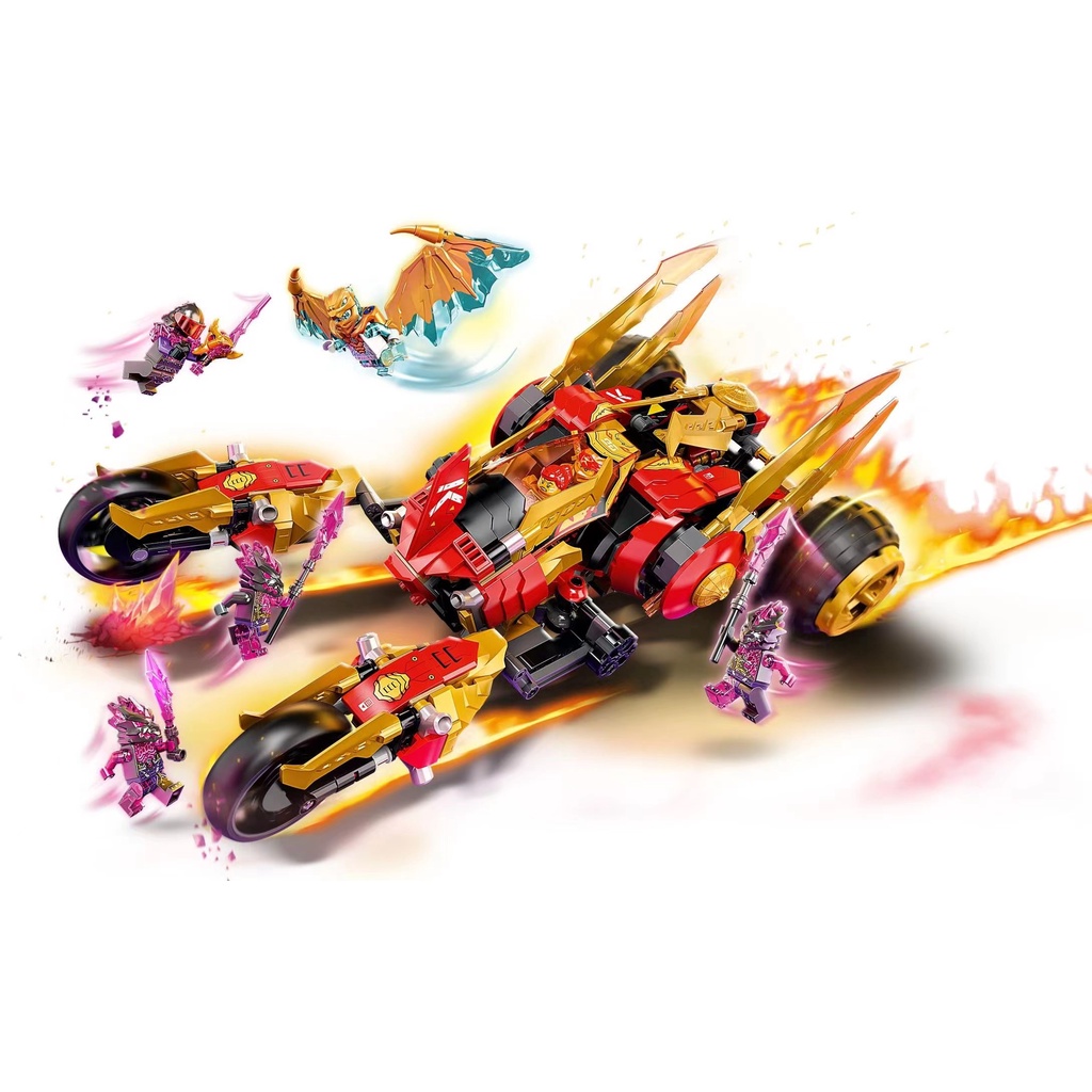 624 Chiếc|Đồ Chơi Xếp Hình Lego Ninjago Kai 'S Golden Dragon Raider Tương Thích Với Trẻ Em