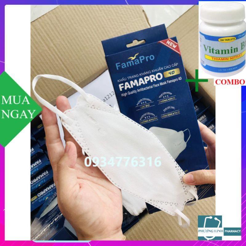 Combo Vitamin B1 chai 100 viên+ Khẩu Trang Y Tế N94  4D  Nam Anh .Đạt chuẩn kháng khuẩn ( bịch 10 cái)