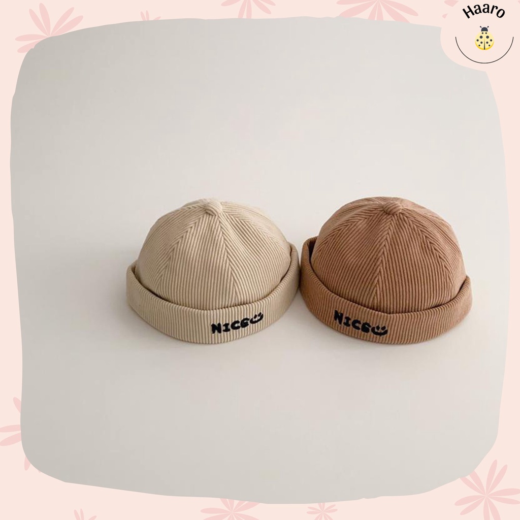 Mũ nồi hoạt tiết chữ NICE phong cách Hàn Quốc dễ thương cho bé - Haaro Babies