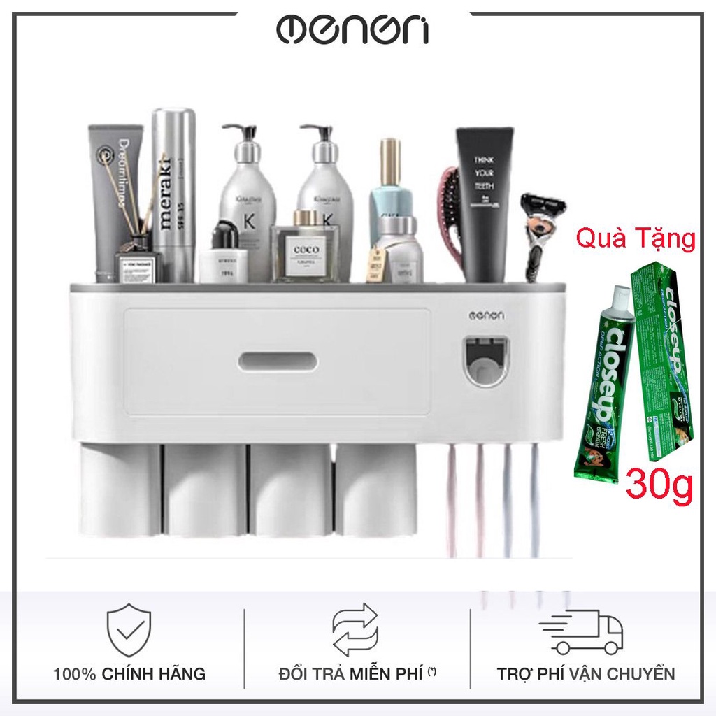 Kệ Phòng Tắm Thông Minh OENON Kèm Cốc, Bộ Nhả Kem Đánh Răng Tự Động - OEKEM