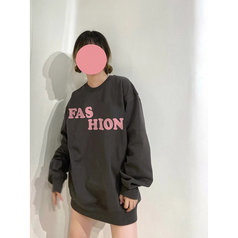 NRVP Áo Thun Nữ Dài Tay Dáng Rộng In Hình Phong Cách Hàn Quốc Mới