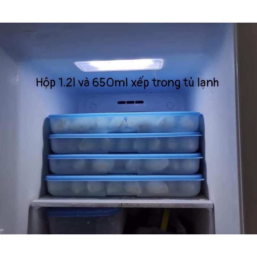 Lẻ hộp nhựa đựng thực phẩm ngăn đông tủ lạnh 250ml 650ml 1.5L 1.2L dẹp 3.1L nhựa nguyên sinh an toàn Tupperware