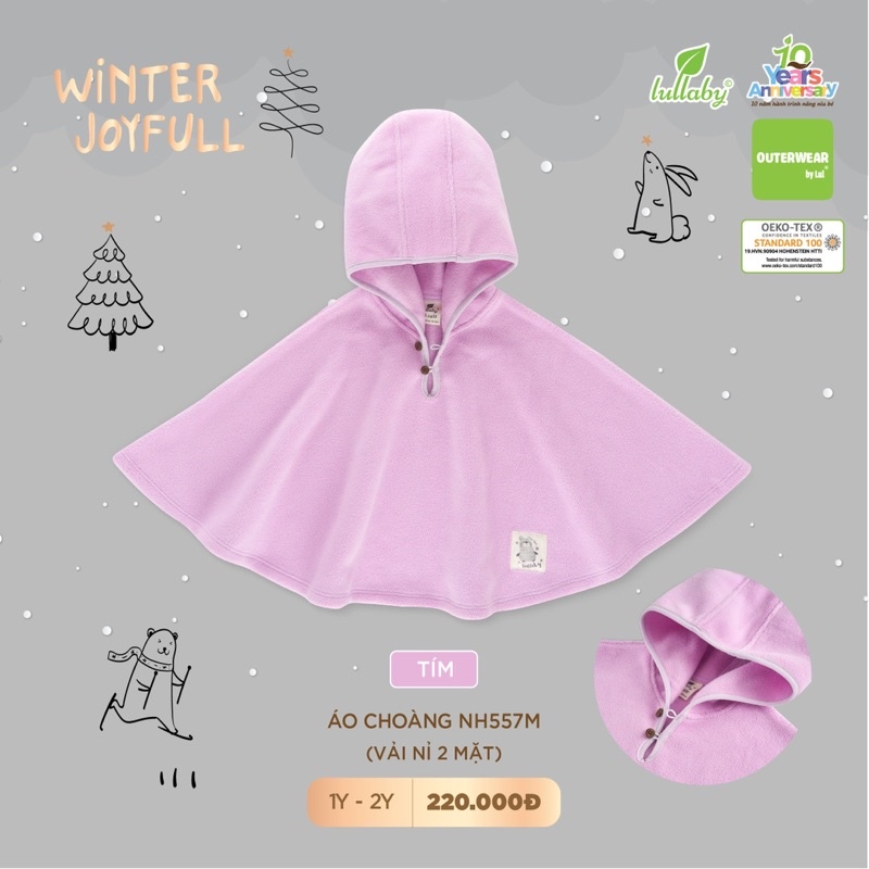 {Nhùn nhùn}Áo choàng nỉ Lullaby size 1y-2y