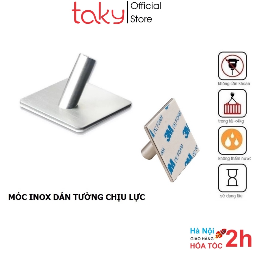 Móc Inox - Taky, Kiểu Gá Chéo, Dán Tường Chịu Lực, Treo Đồ Dùng Cá Nhân Trong Nhà Tắm, Bếp, Chắc Chắn, Tiện Dụng. 2009