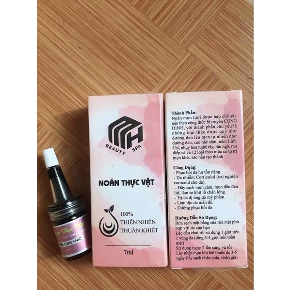 Noãn Thực Vật Mờ Thâm Xóa Mụn Thần Dược MH Beauty Spa Chính Hãng