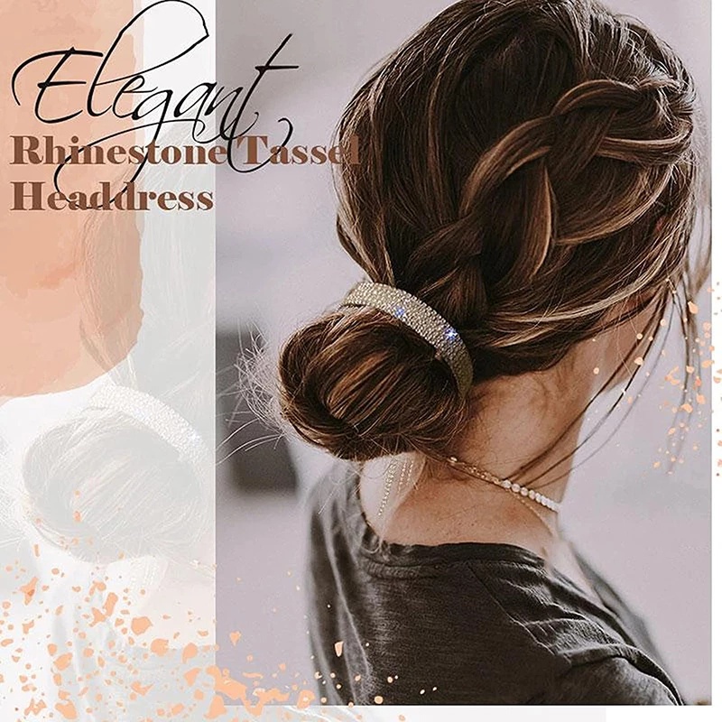 Kẹp Tóc Đuôi Ngựa Đính Đá Lấp Lánh Phong Cách Hàn Quốc Thời Trang Cho Nữ 1 Cái