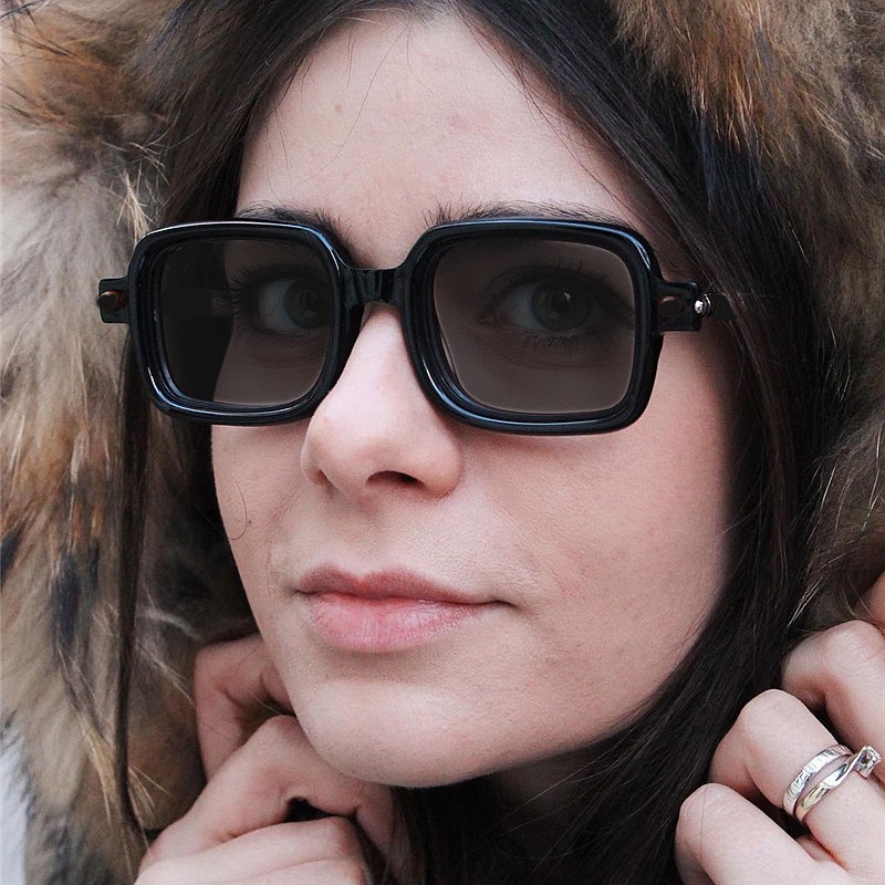 Kính Mát Gọng Vuông Phong Cách Hip Hop Thời Trang Cho Nữ