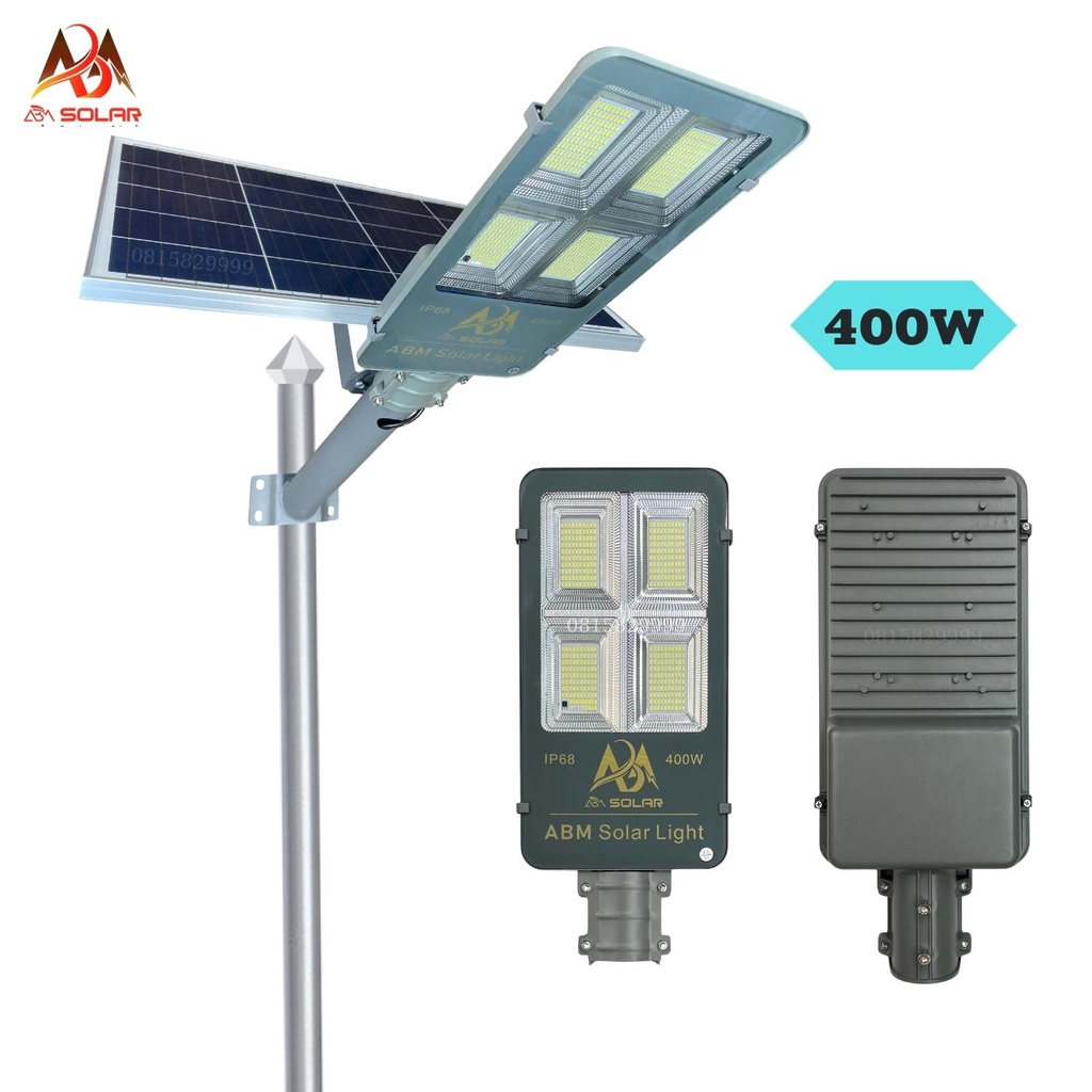 Đèn Năng Lượng Mặt Trời Sân Vườn, Đèn Đường Bàn Chải, Tấm Pin Rời, IP68 Chống Nước, Nhôm Đúc Nguyên Khối ABM SOLA