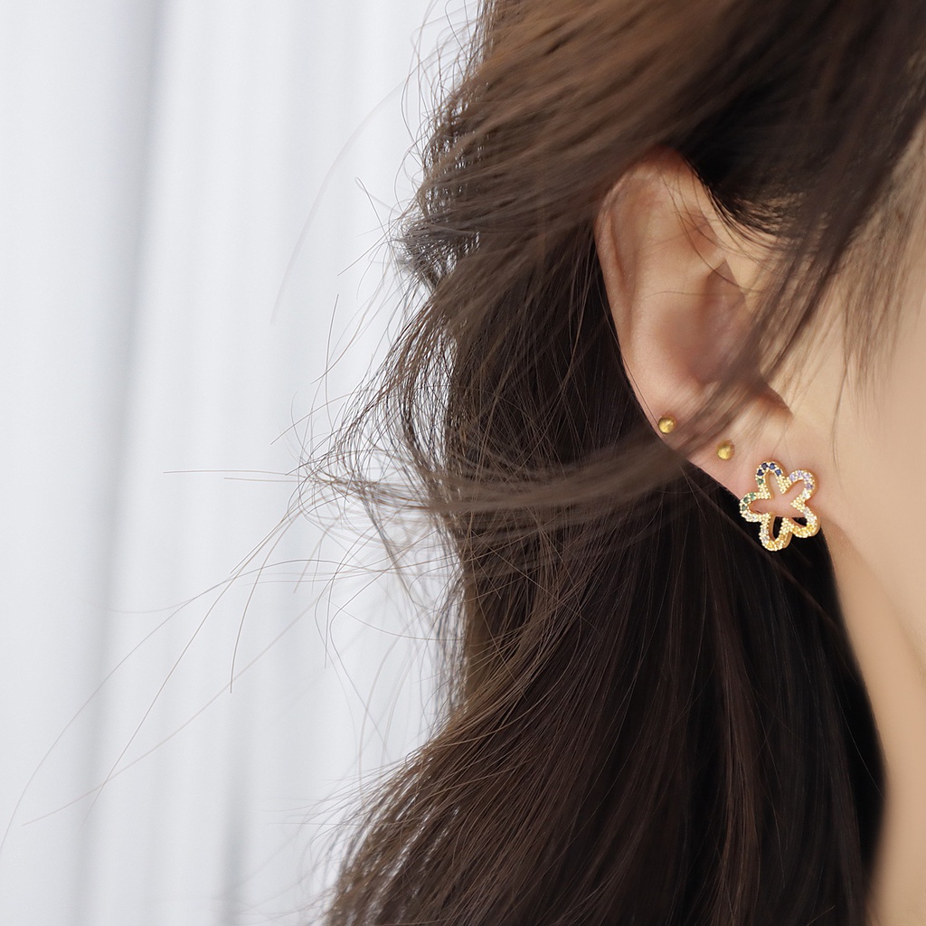 V.I.T House | Bông tai S925 hoa đá nhiều màu