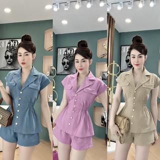Bộ linen nhún eo 60kg - 90kg