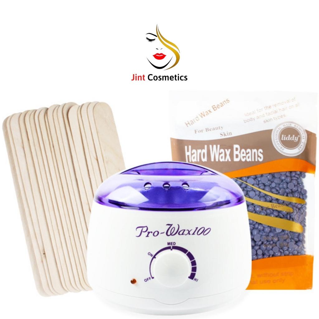 Sáp wax lông nóng Hard Wax Bean hạt đậu 100g tặng kèm que - sáp triệt lông jint