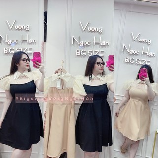 Đầm cổ somi phối tơ xòe bigsize